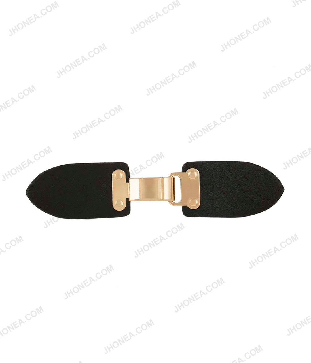 Shiny Gold with Black PU Embellishment Clasp for Achkans