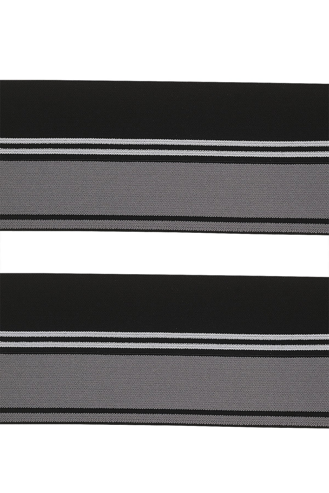 Black & Grey Knit Elastic Webbing Strap Band Strong Stretchable Elastic