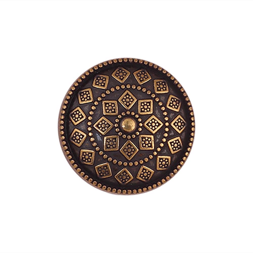 Antique Gold Engraved Design Round Shape Metal Buttons