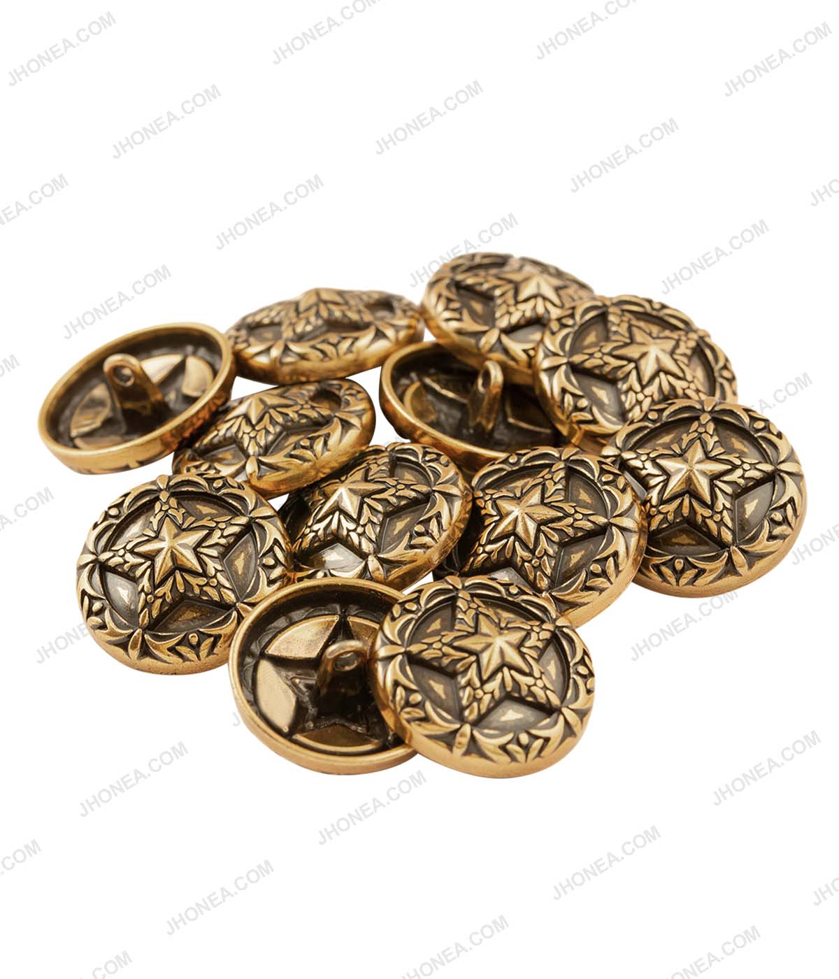 Premium Antique Vintage Star Design Metal Buttons for Coats