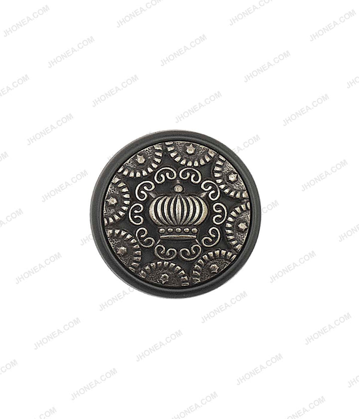 Metal Carving Engraved Ethnic Buttons in Antique Silver Color For Oriental Dresses