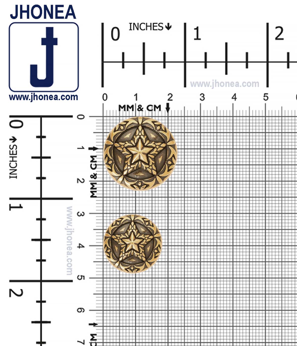 Premium Antique Vintage Star Design Metal Buttons for Coats