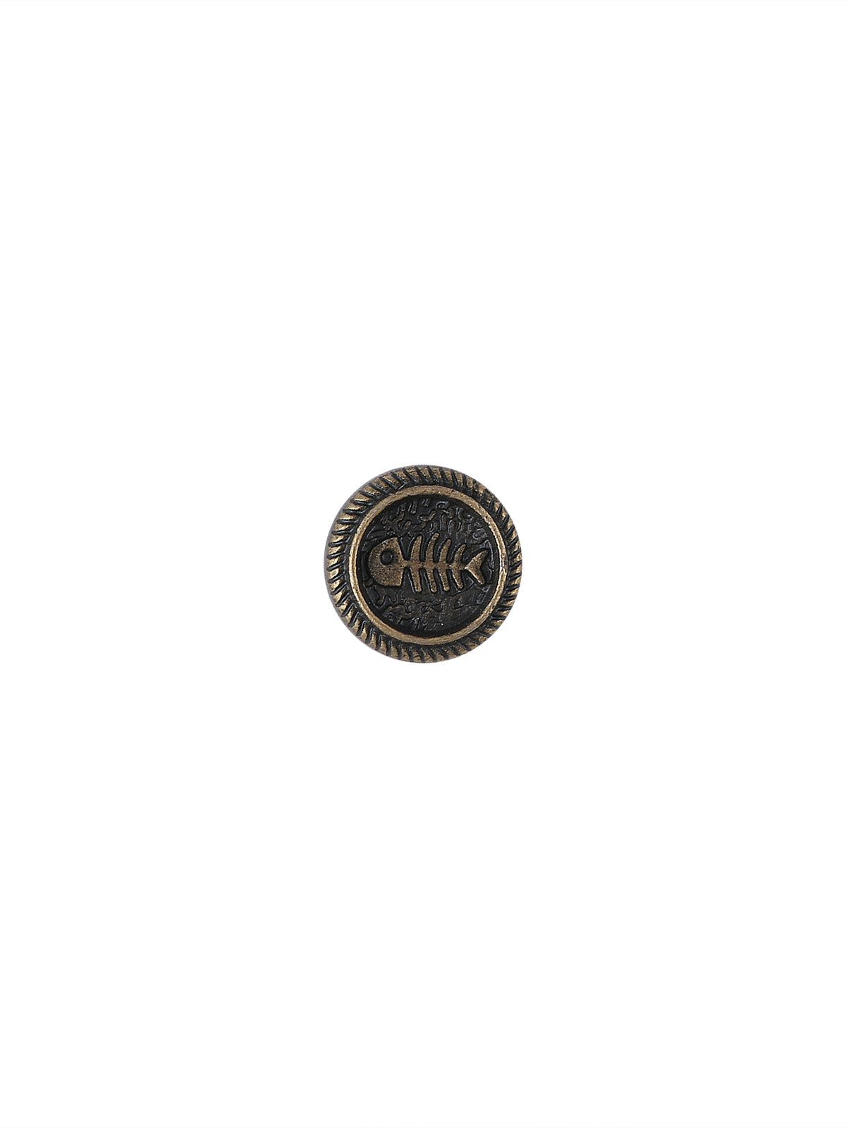 Engraved Round Shape 8mm (12L) Antique Brass Shirt/Kurta Downhole Metal Button