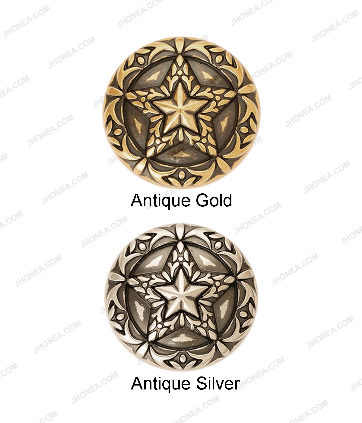 Premium Antique Vintage Star Design Metal Buttons for Coats
