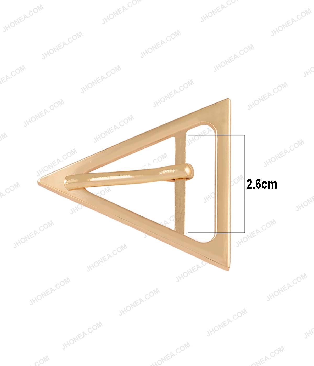 Triangle Geometric Structure Prong Belt Buckle in Shiny Gold Colour for Western Dresses