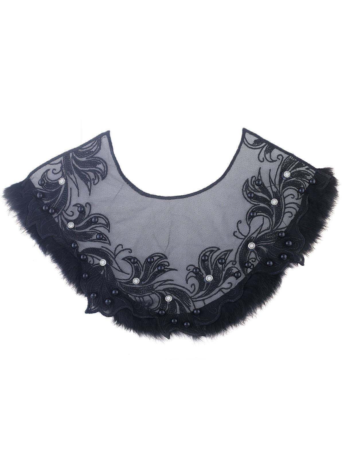 Fashion style Embroidery Black Applique Lace Collar Sewing Lace