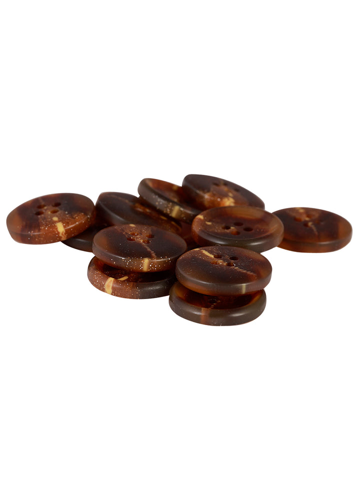 Shaded Horn Effect Round Shape Light Brown Color Coat Button