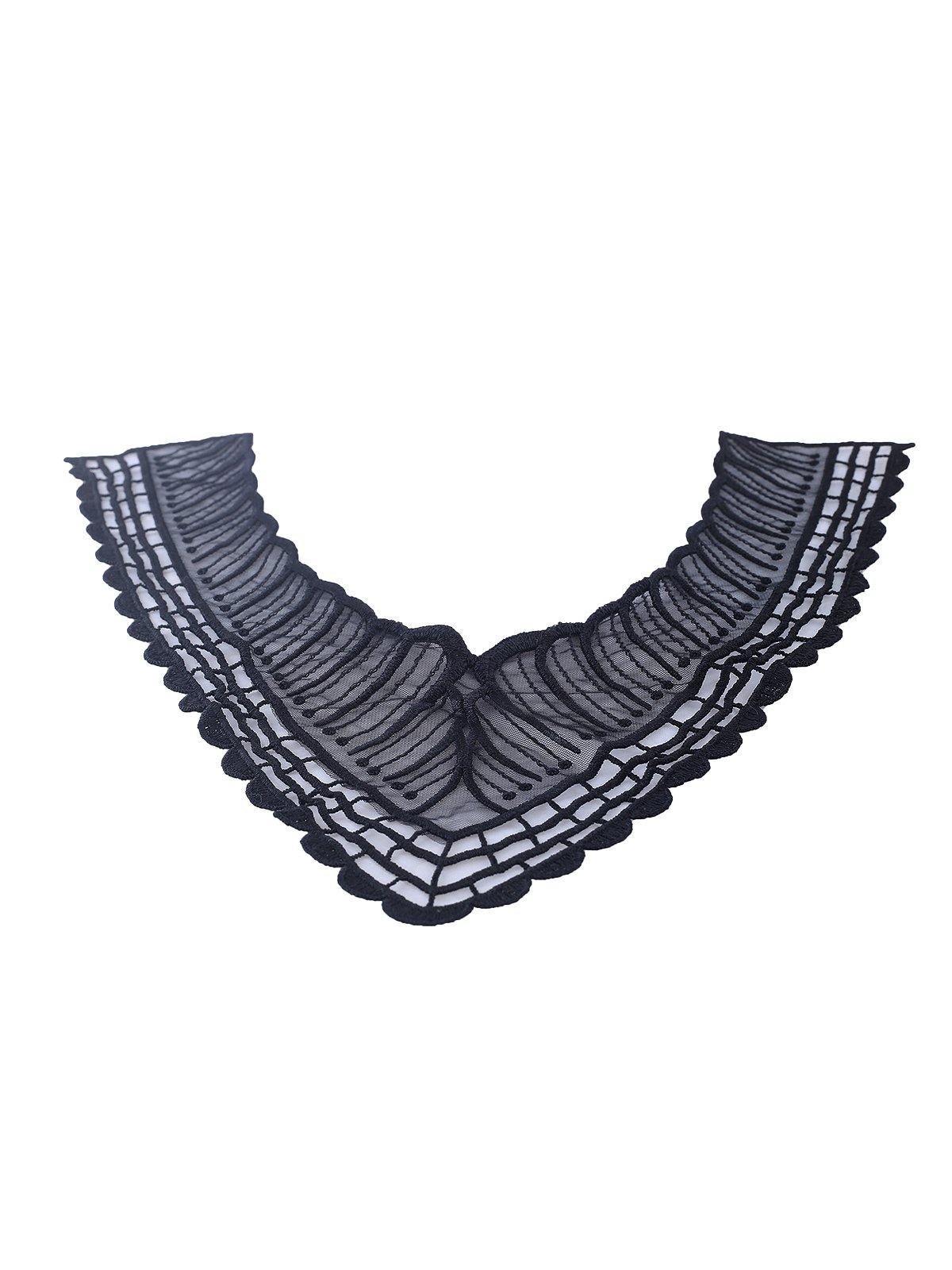 'V' Shape Black Embroidery Neck - Jhonea Accessories