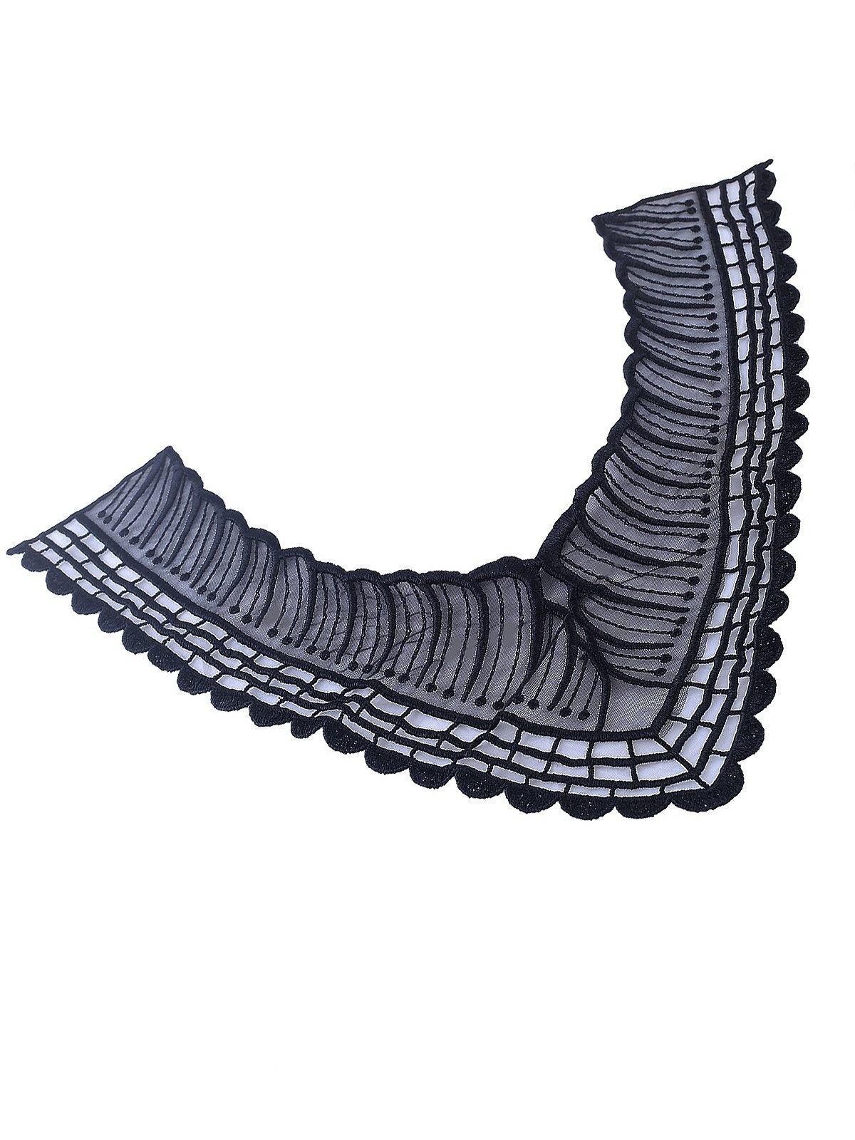 'V' Shape Black Embroidery Neck - Jhonea Accessories