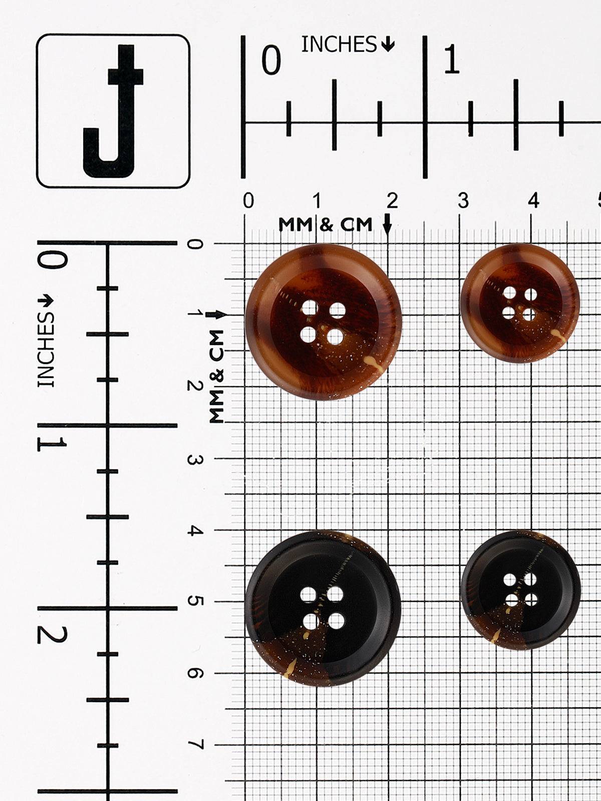 Shaded Horn Effect Round Shape Coat Button