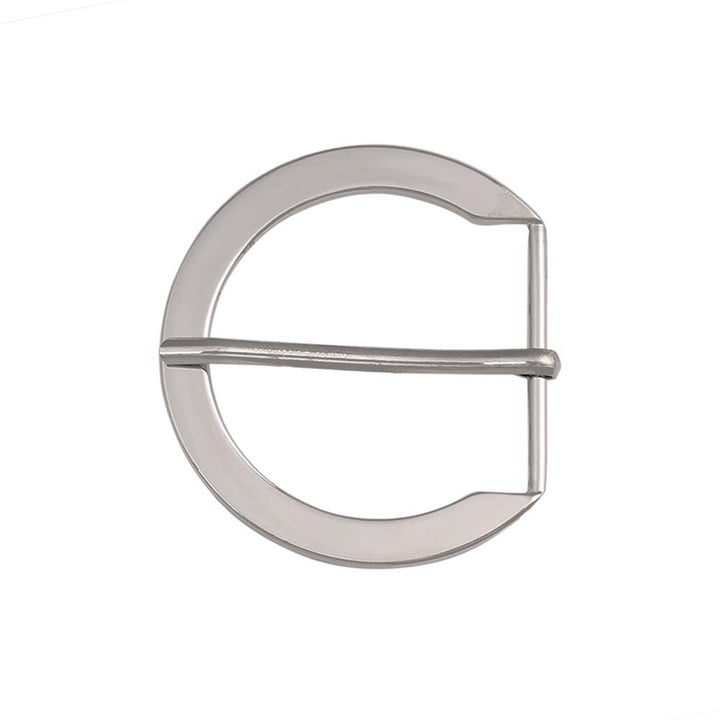 Frame Style Smooth Surface Design Belt Buckle with Prong in Shiny Silver Color