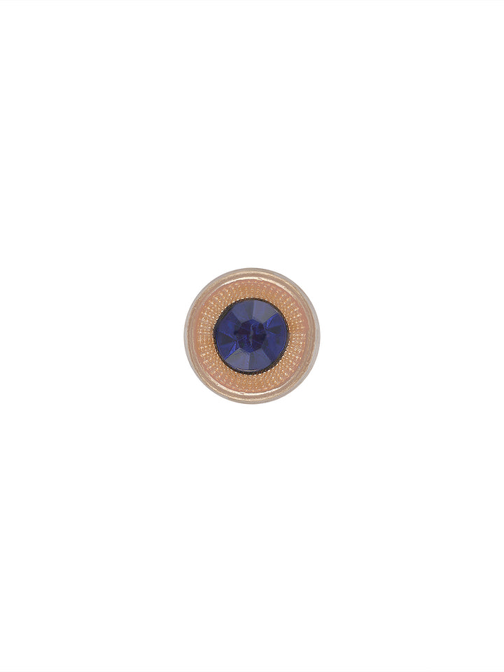 Decorative Diamond 10mm Golden with Royal Blue Color Kurta Button