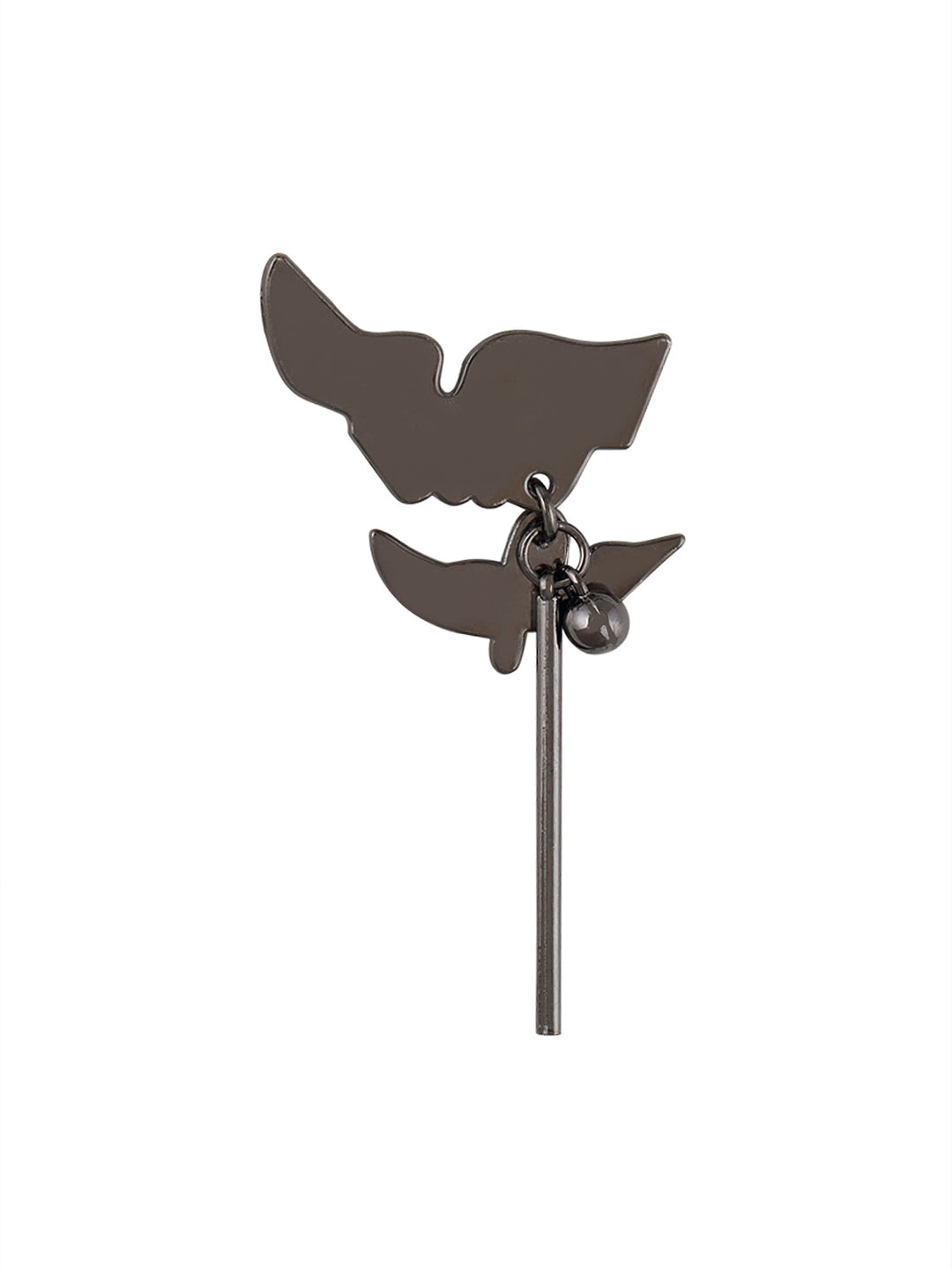 Shiny Gunmetal Keychain Design Classic Pin Brooch