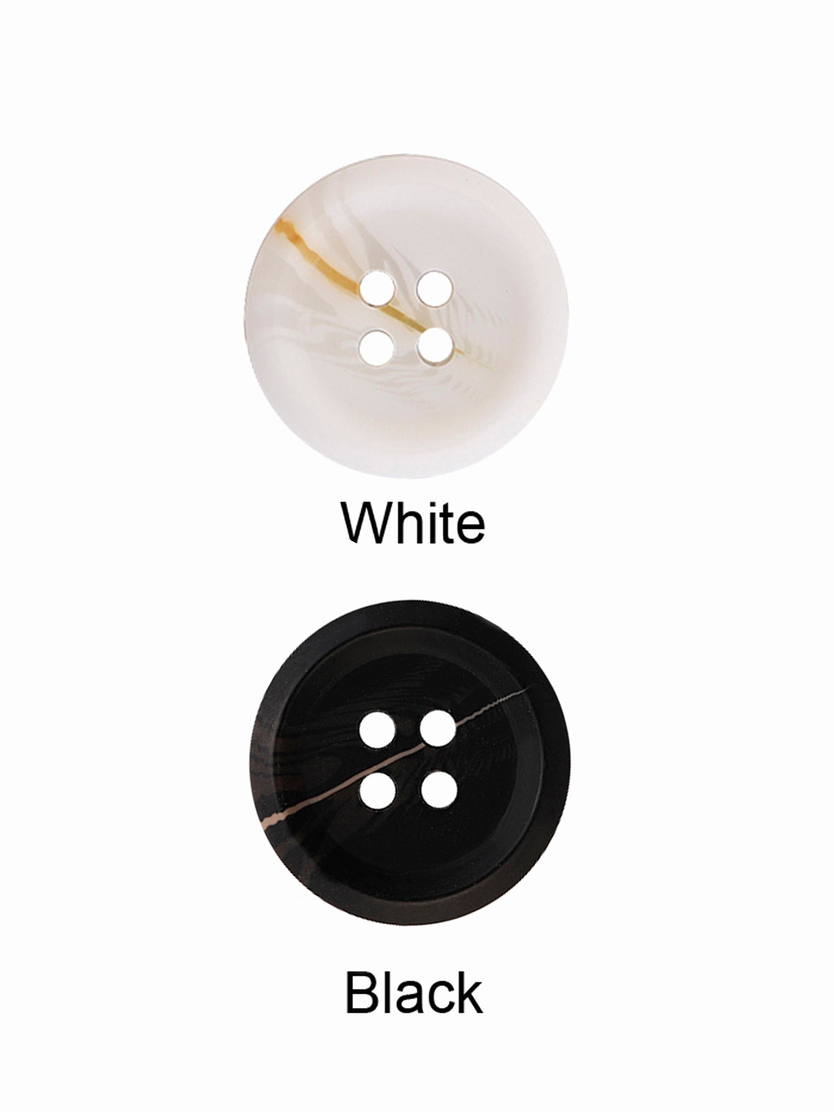 Shaded Horn & Bone Effect Black & White Blazer/Coat Button