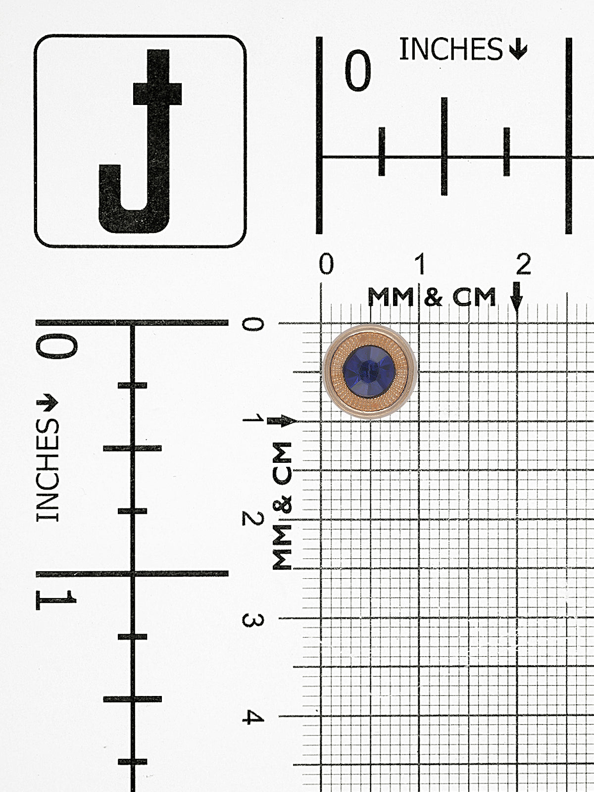 Round Shape Golden 10mm (16L) Blue Diamond Downhole Kurta Button