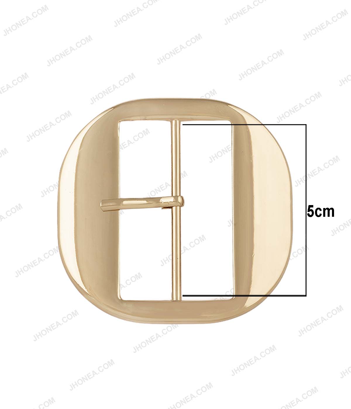 Shiny Gold Color Smooth Fancy Rounded Square Frame Belt Buckle with Prong