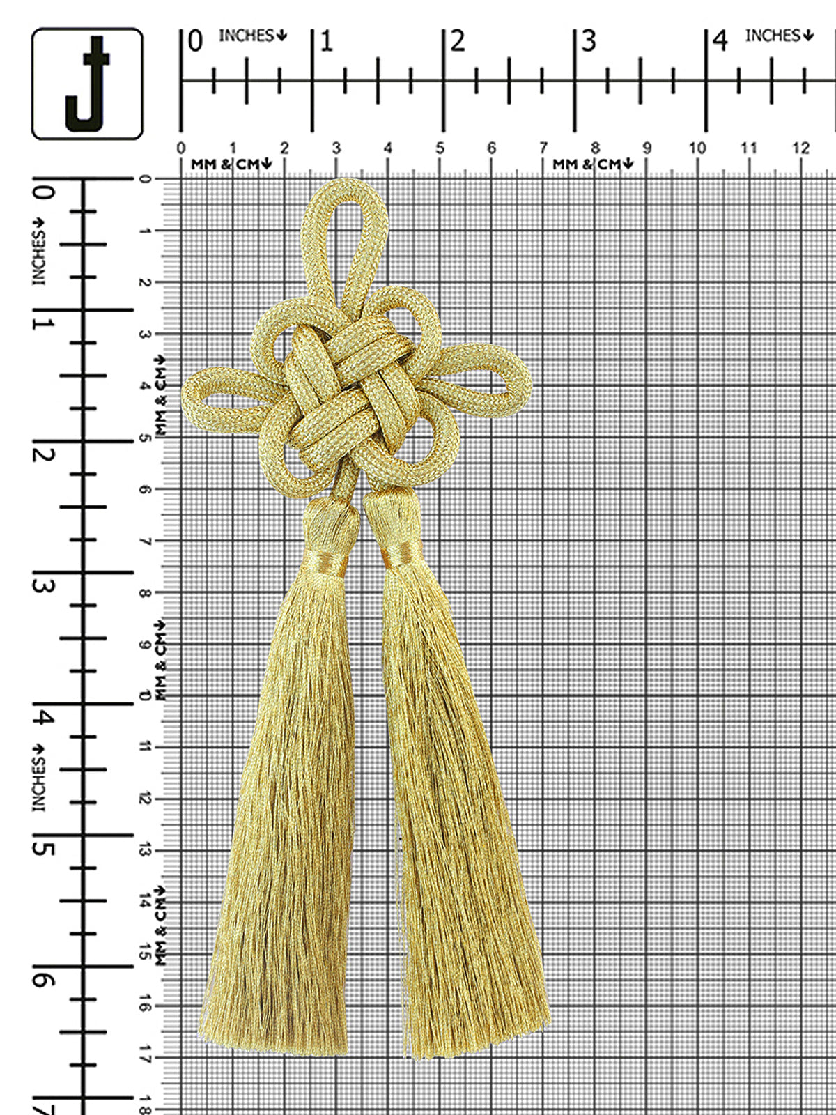 Pair of Metallic Braided Cord Turk Knot Tassel