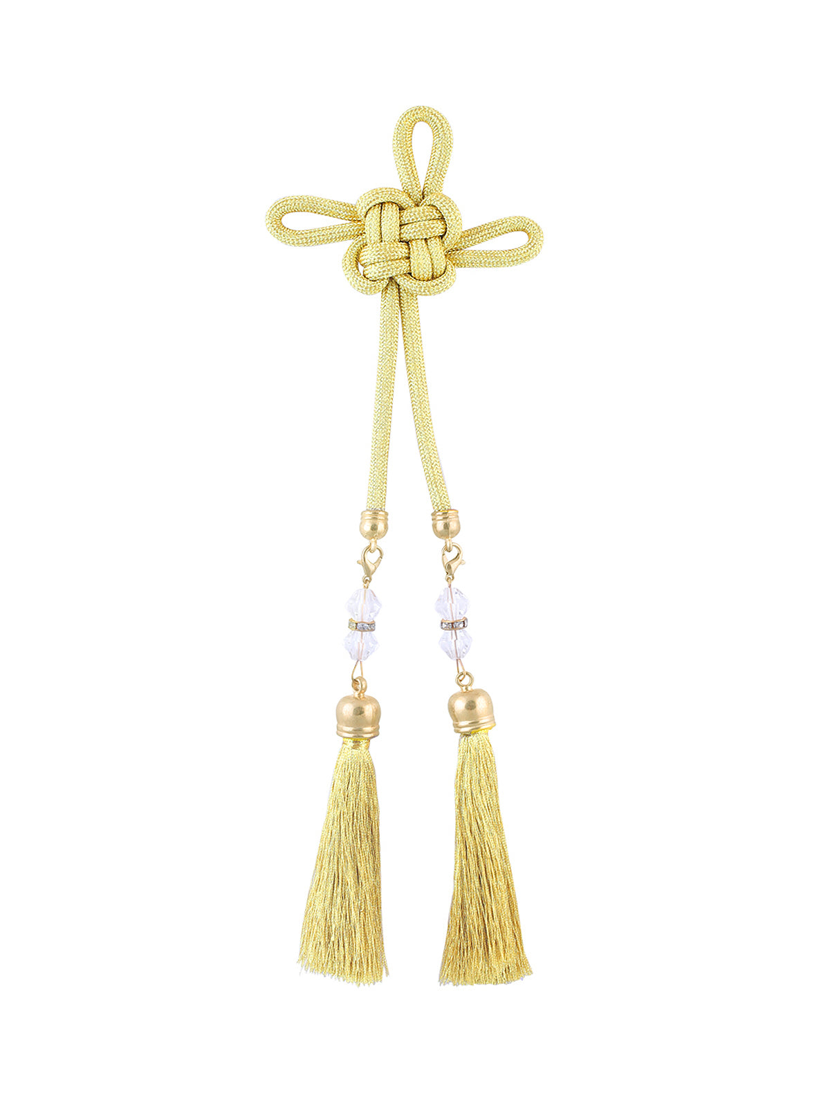 Pair of Detachable Golden Braided Cord Turk Knot Tassel