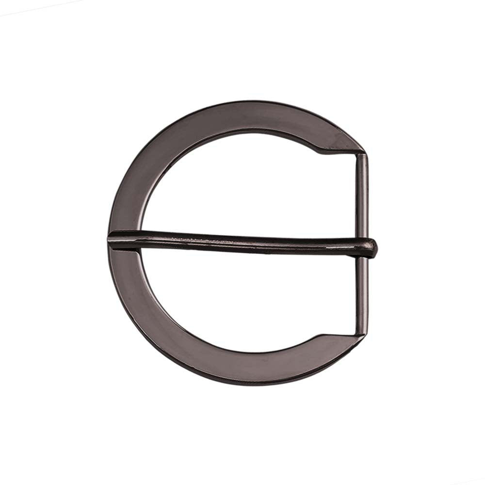 Frame Style Smooth Surface Design Belt Buckle with Prong in Shiny Black Nickel (Gunmetal) Color