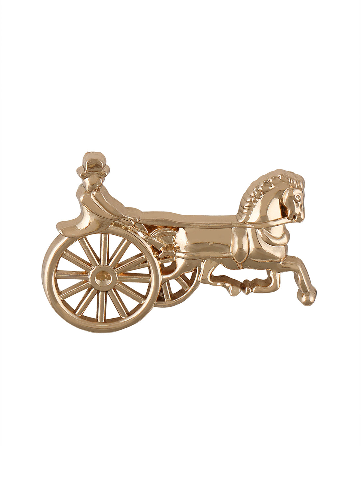 Equestrian Riding Horse Pin Brooch in Golden Color