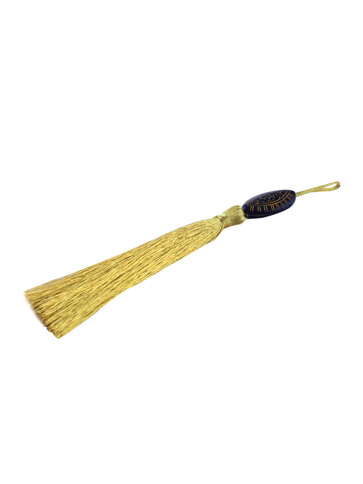 Pair of Shiny Metallic Bright Golden Decorative Thread Tassel