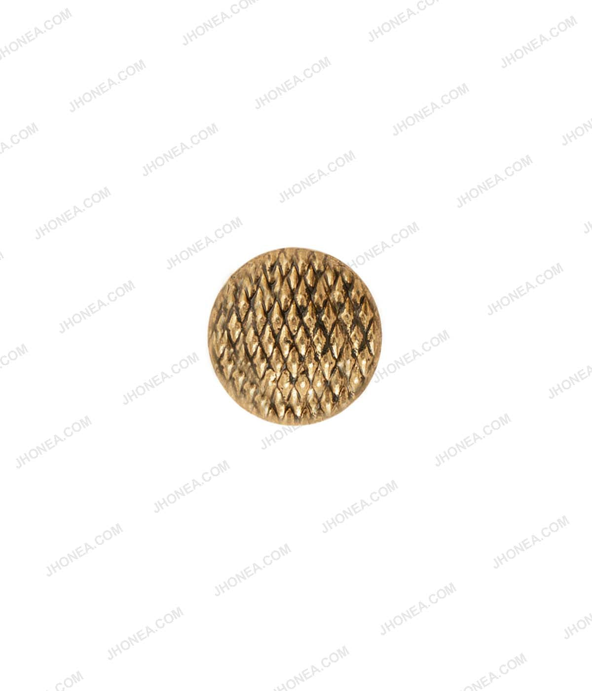 Small Round Antique Gold Checks Design Hotfix for Blazers