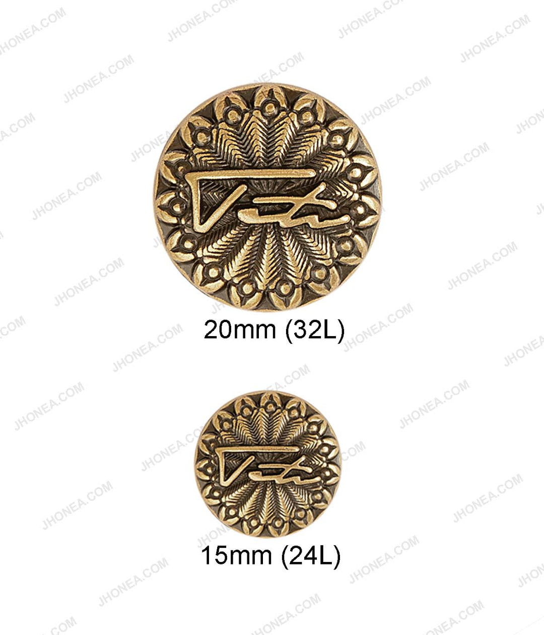 Indo-Western Style Antique Gold Metal Buttons for Jackets