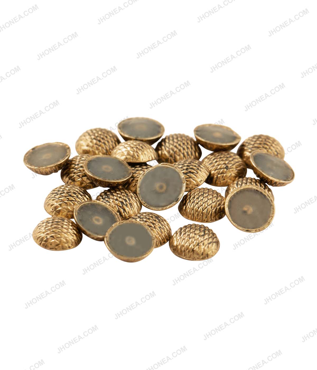 Small Round Antique Gold Checks Design Hotfix for Blazers
