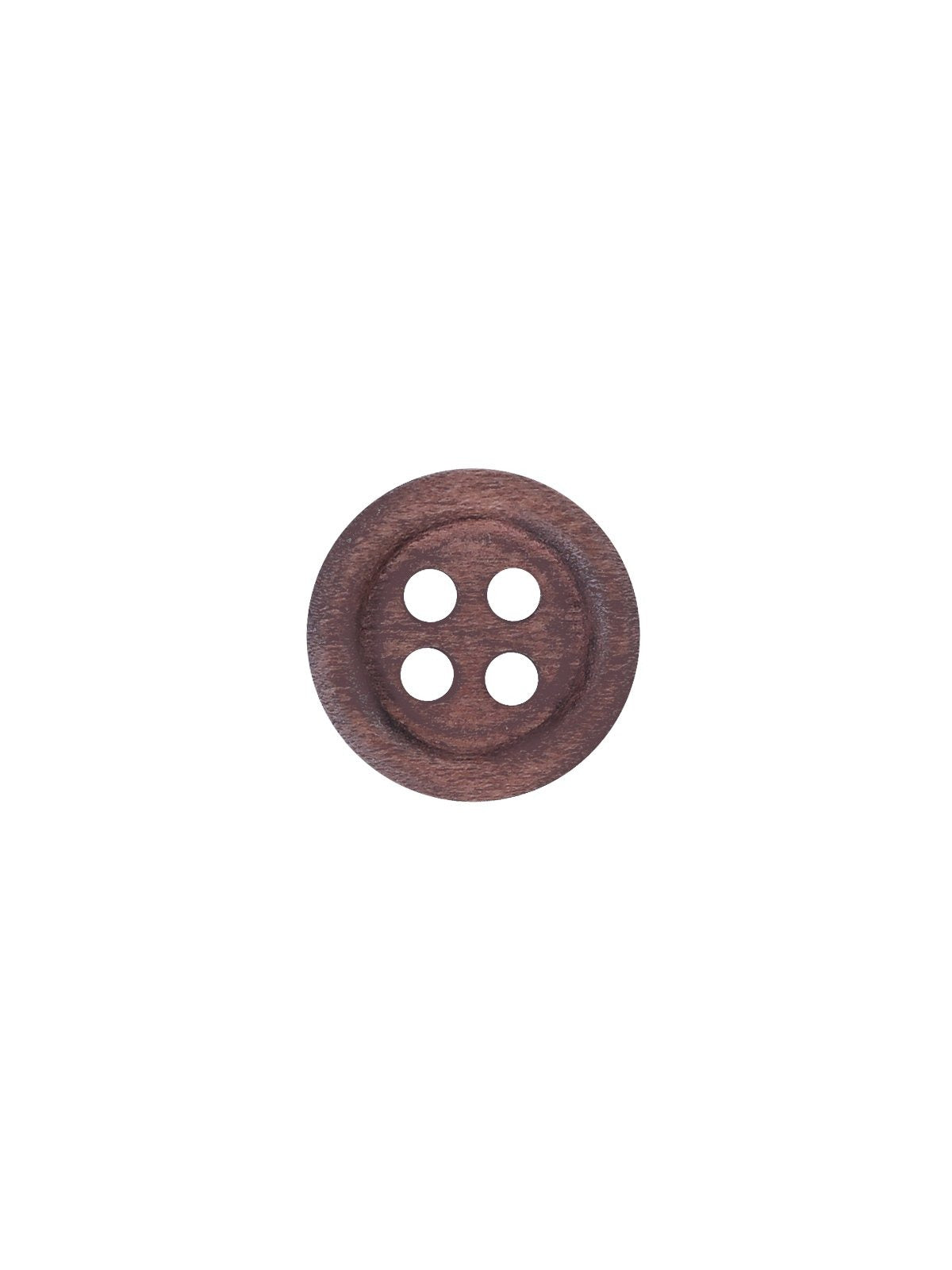 Rounded Rim 4-Hole Brown Wooden Button