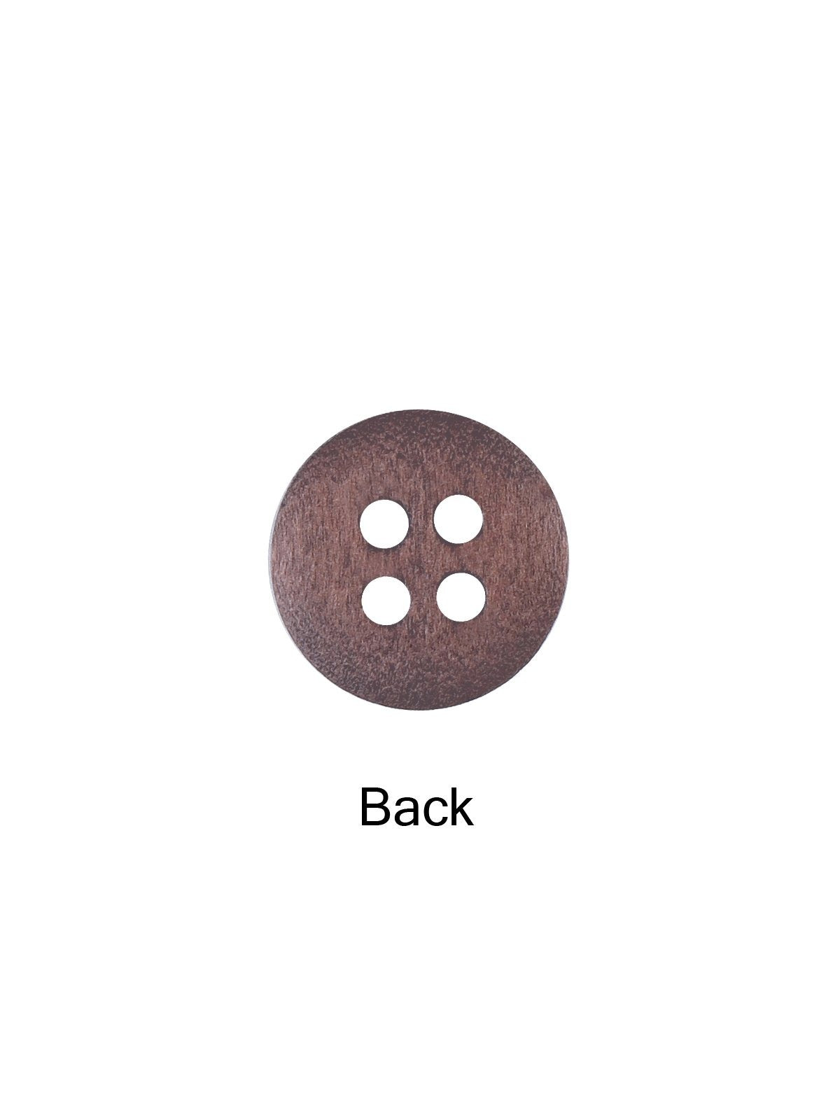 Rounded Rim 4-Hole Brown Wooden Button - Jhonea Accessories
