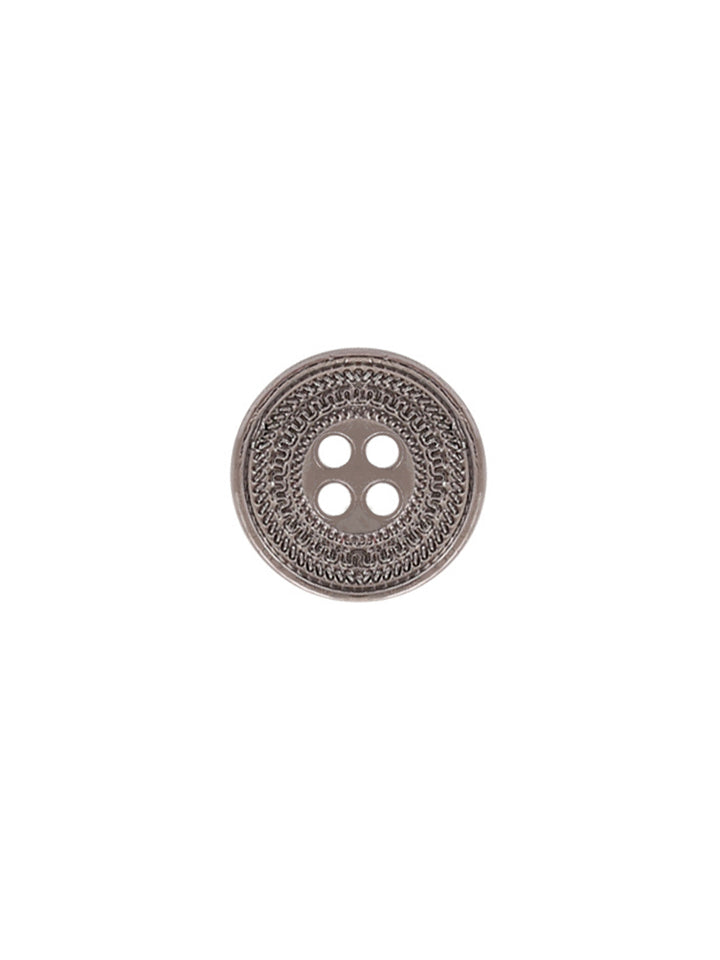 Gunmetal Finish Round Shape 4-Hole Sew on Metal Button