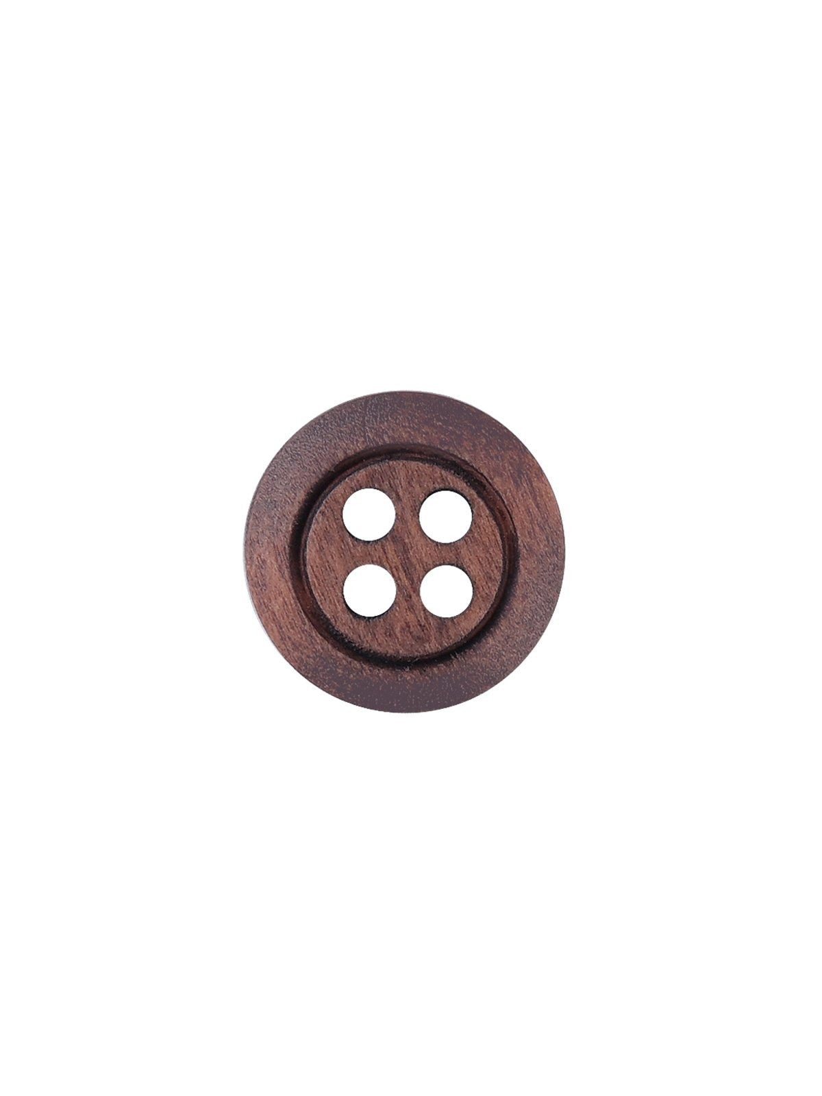 Round Shape 4-Hole Brown Wooden Button
