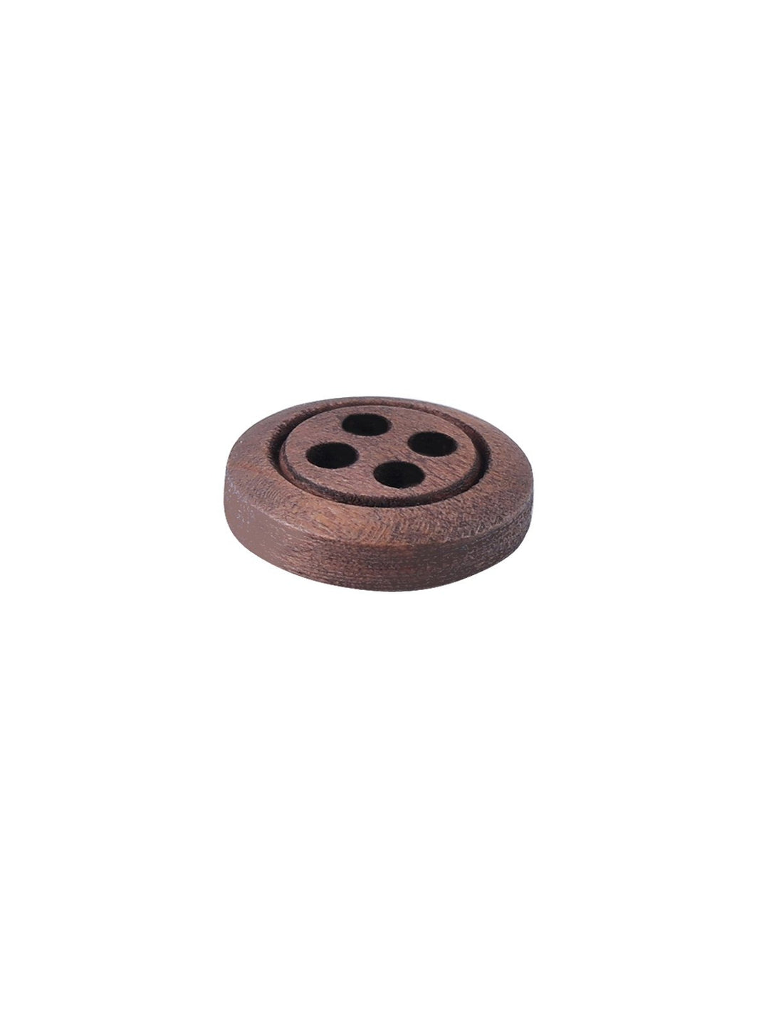Round Shape 4-Hole Brown Wooden Button - Jhonea Accessories