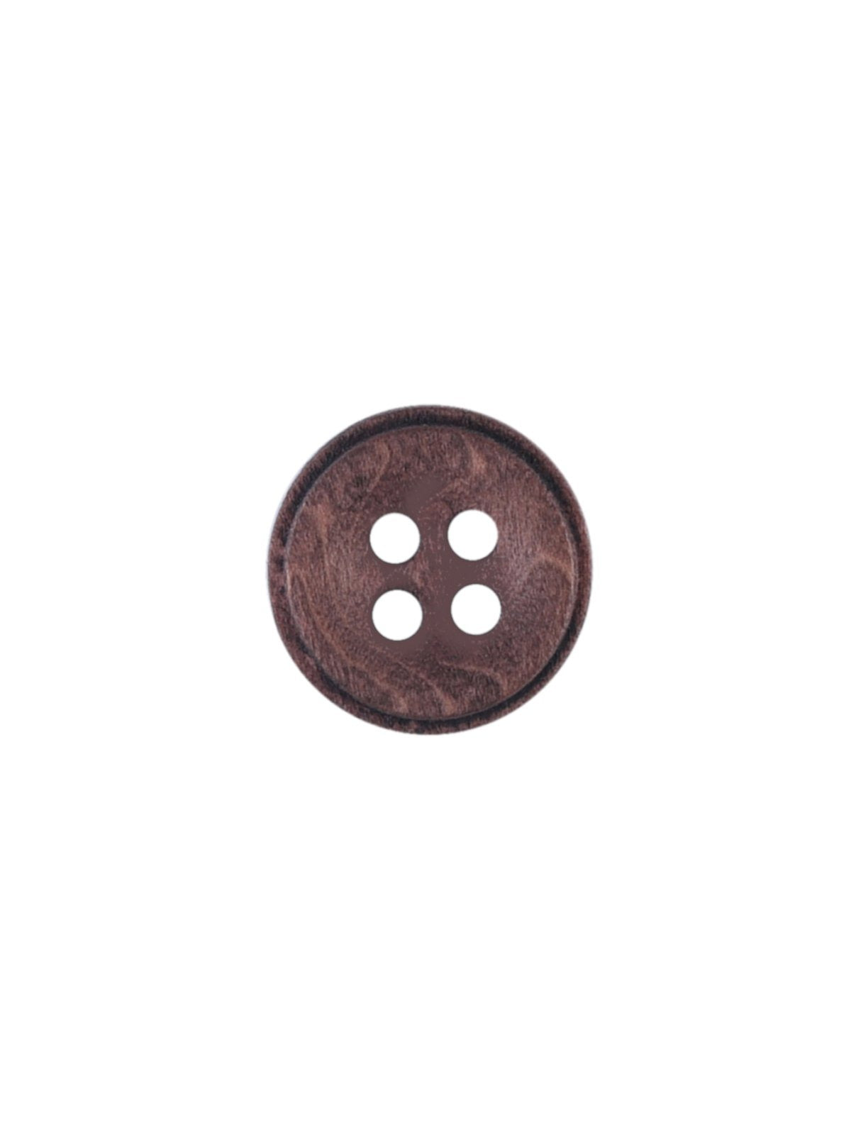 Round Shape 4-Hole 11mm Brown Wooden Button