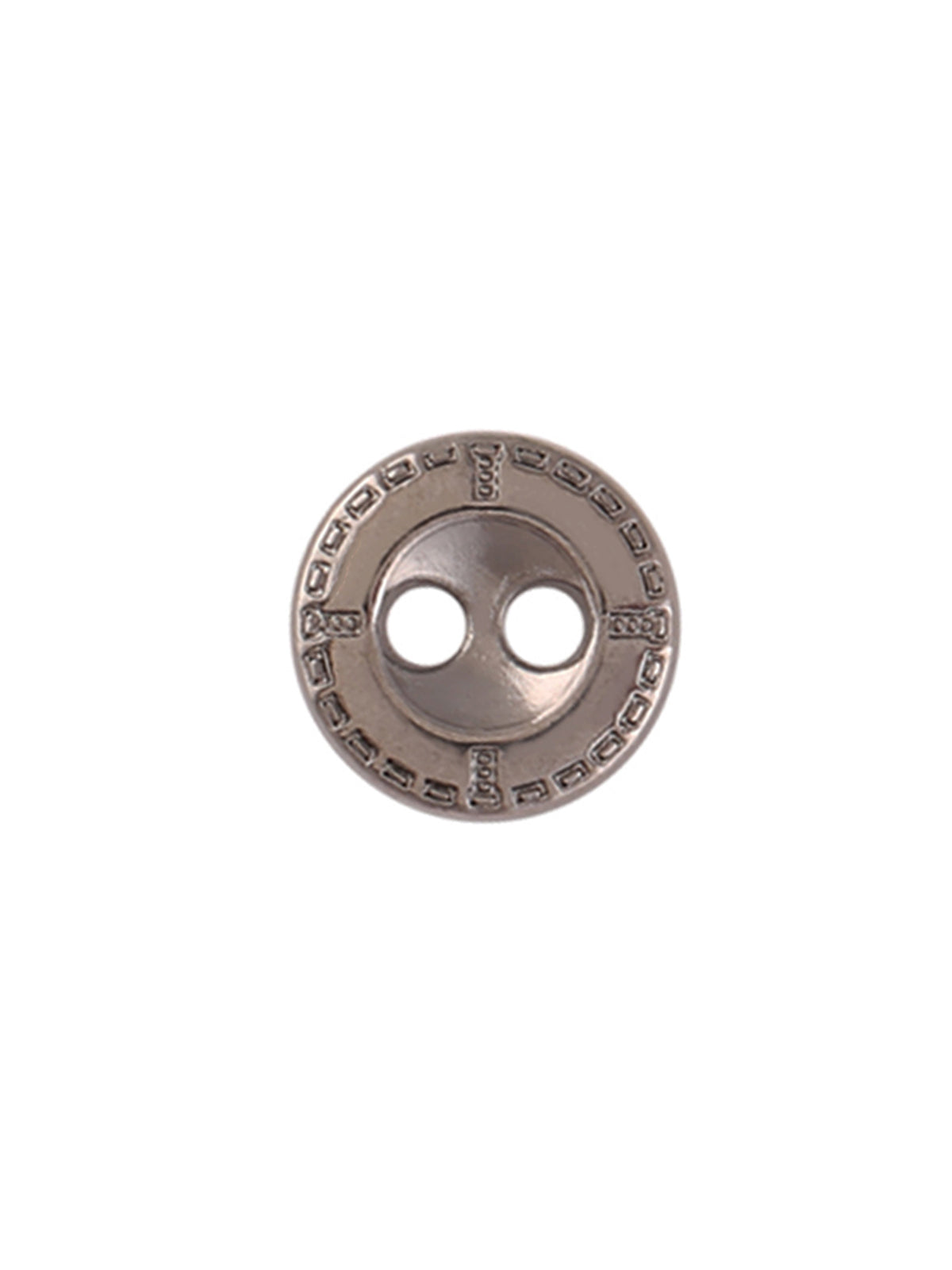 Rounded Rim 2-Hole Gunmetal Round Shape Shirt Button