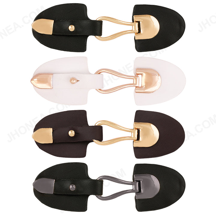 Shiny Gold with Black PU Embellishment Clasp for Suits
