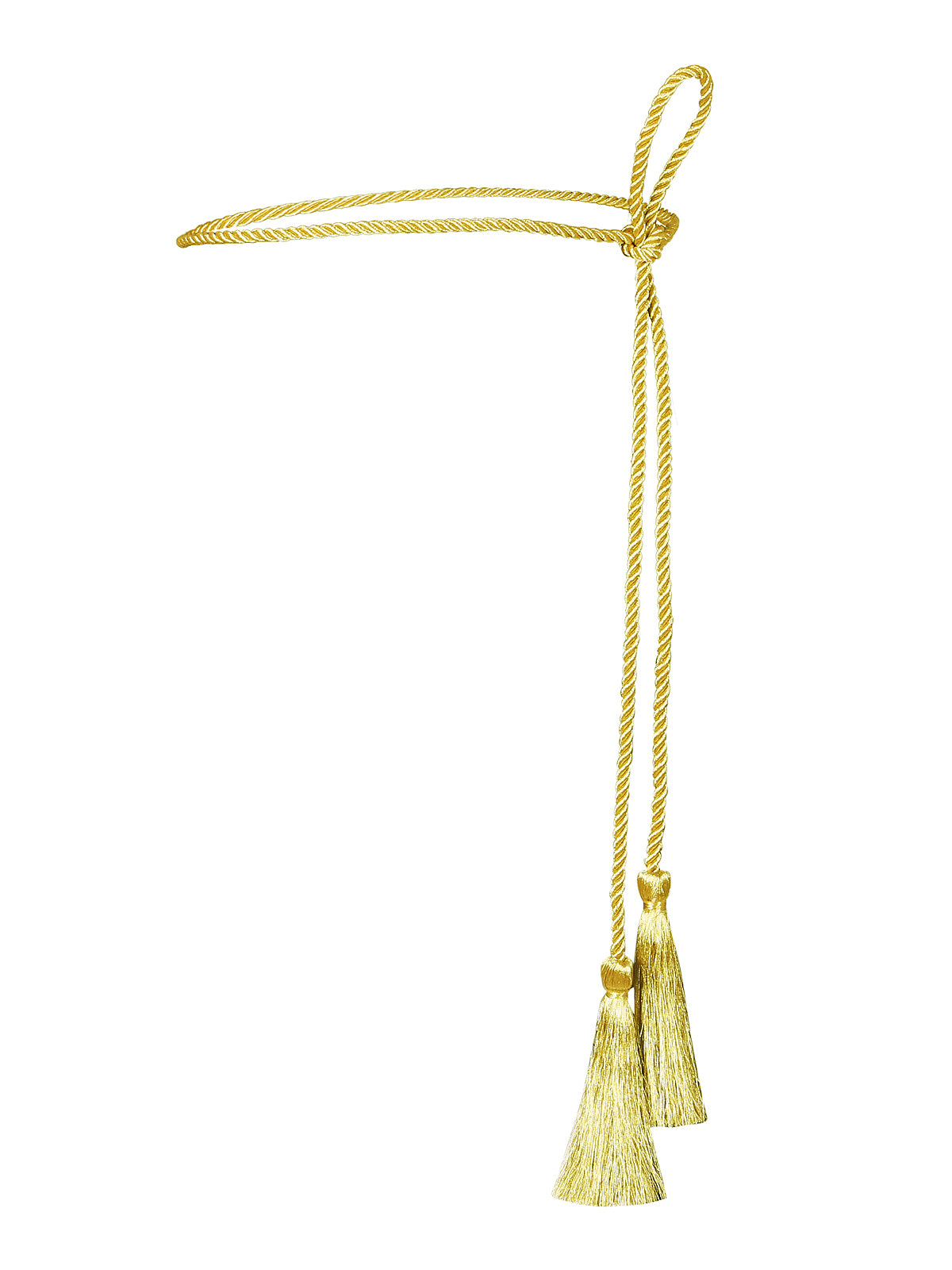 Golden Metallic Twisted Cord Rope Tassel Belt