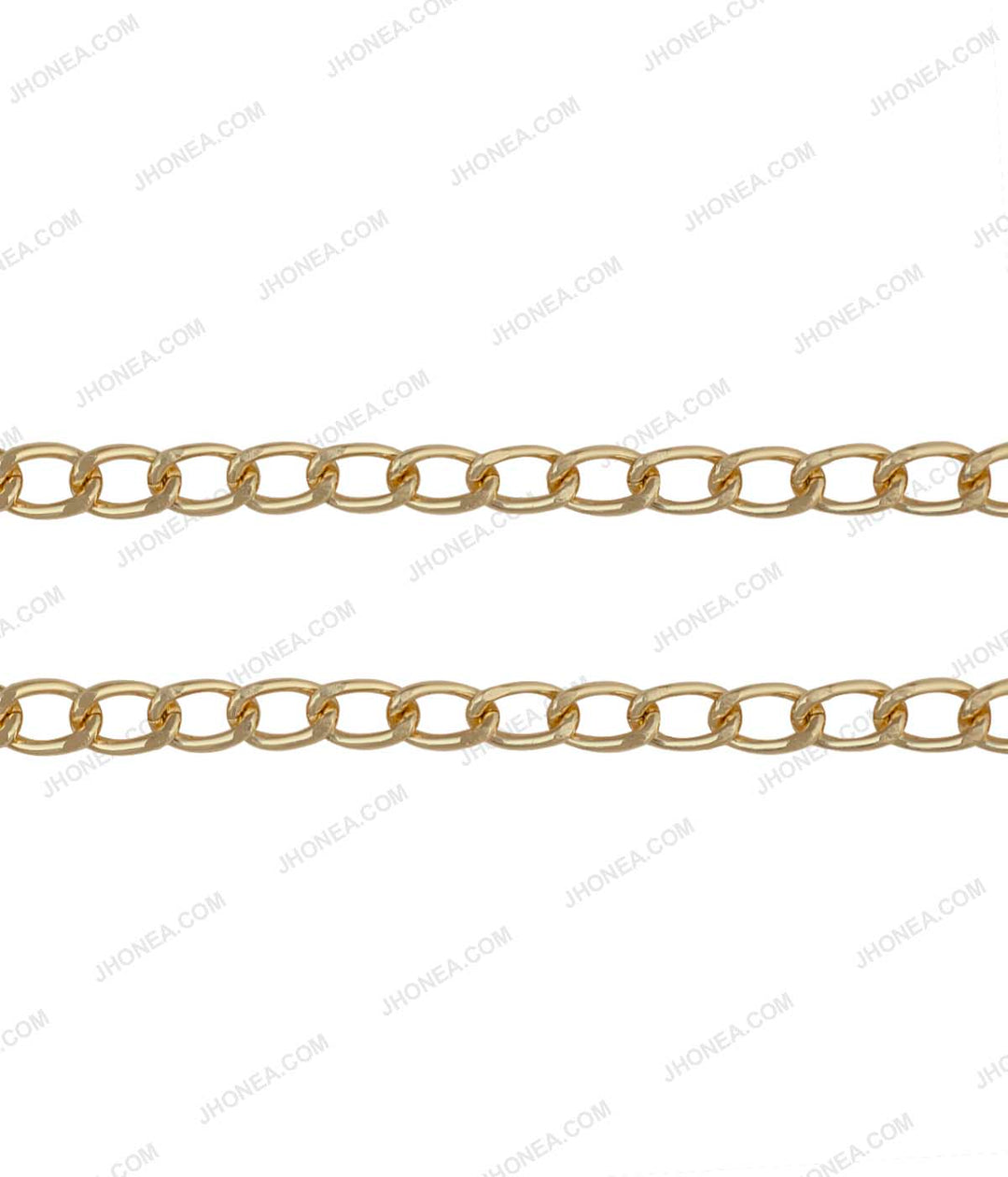 Heavy Duty Shiny Gold Fashion Metal Curved Curb Link Chain