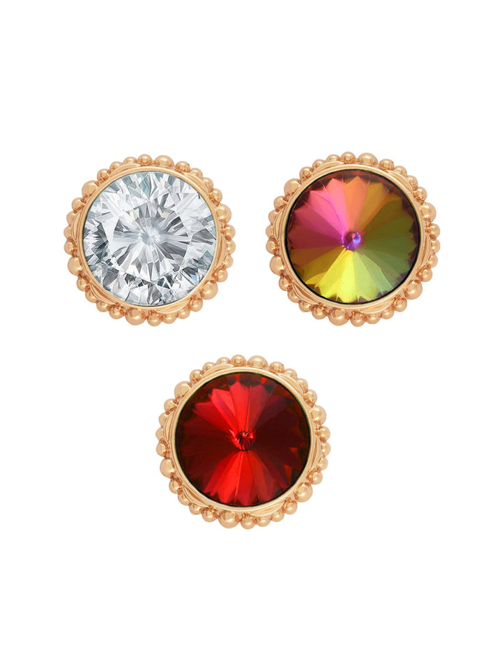 Sparkling Round Shape Shiny Diamond Metal Button