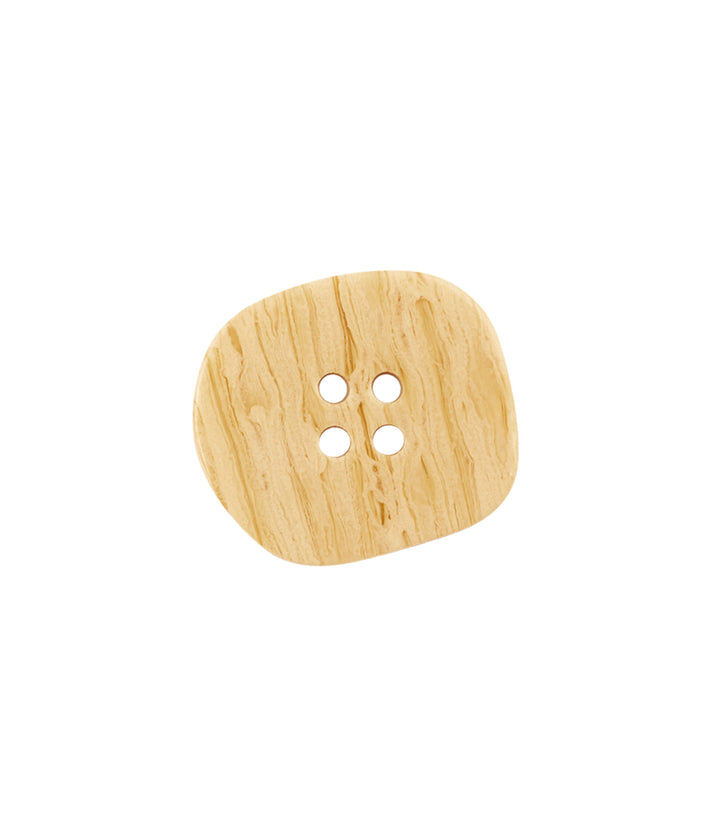 Uneven Shape Fawn Color 4-Hole Decorative Poly Button