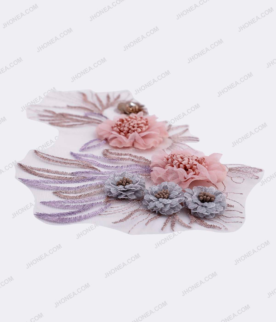 Beautiful Fabric Flowers with Sequins Embellish Patch