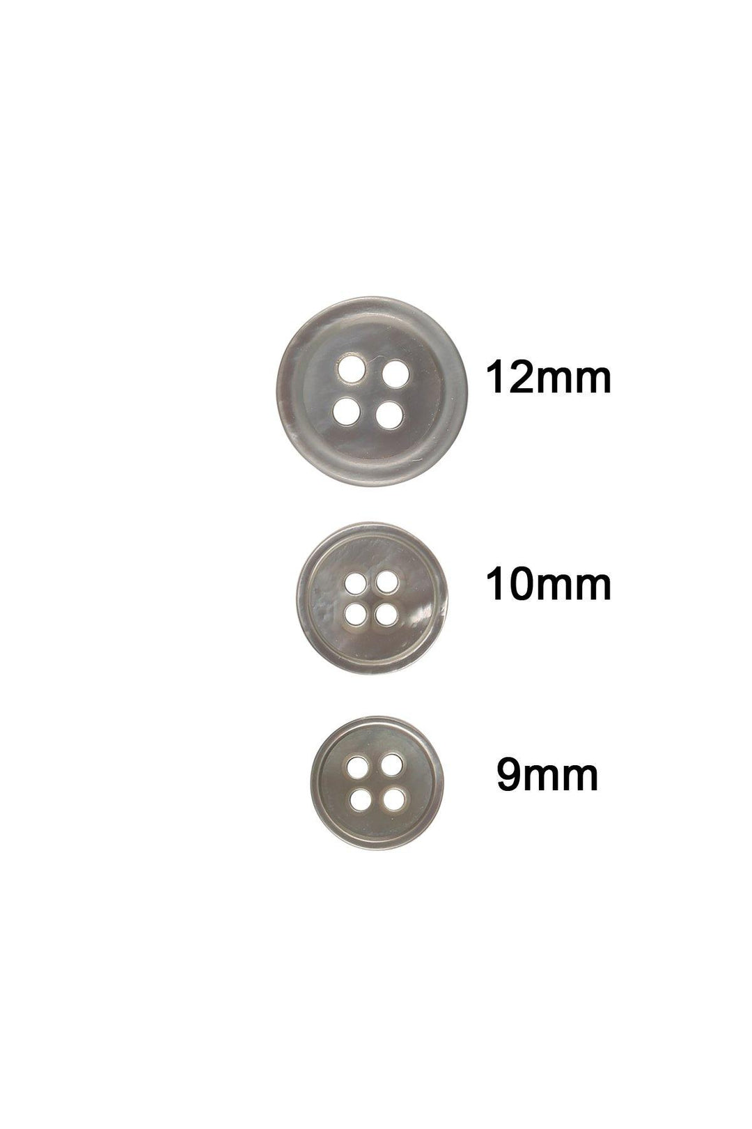 Round Shape Light Grey Colour 4-Hole Shirt Button