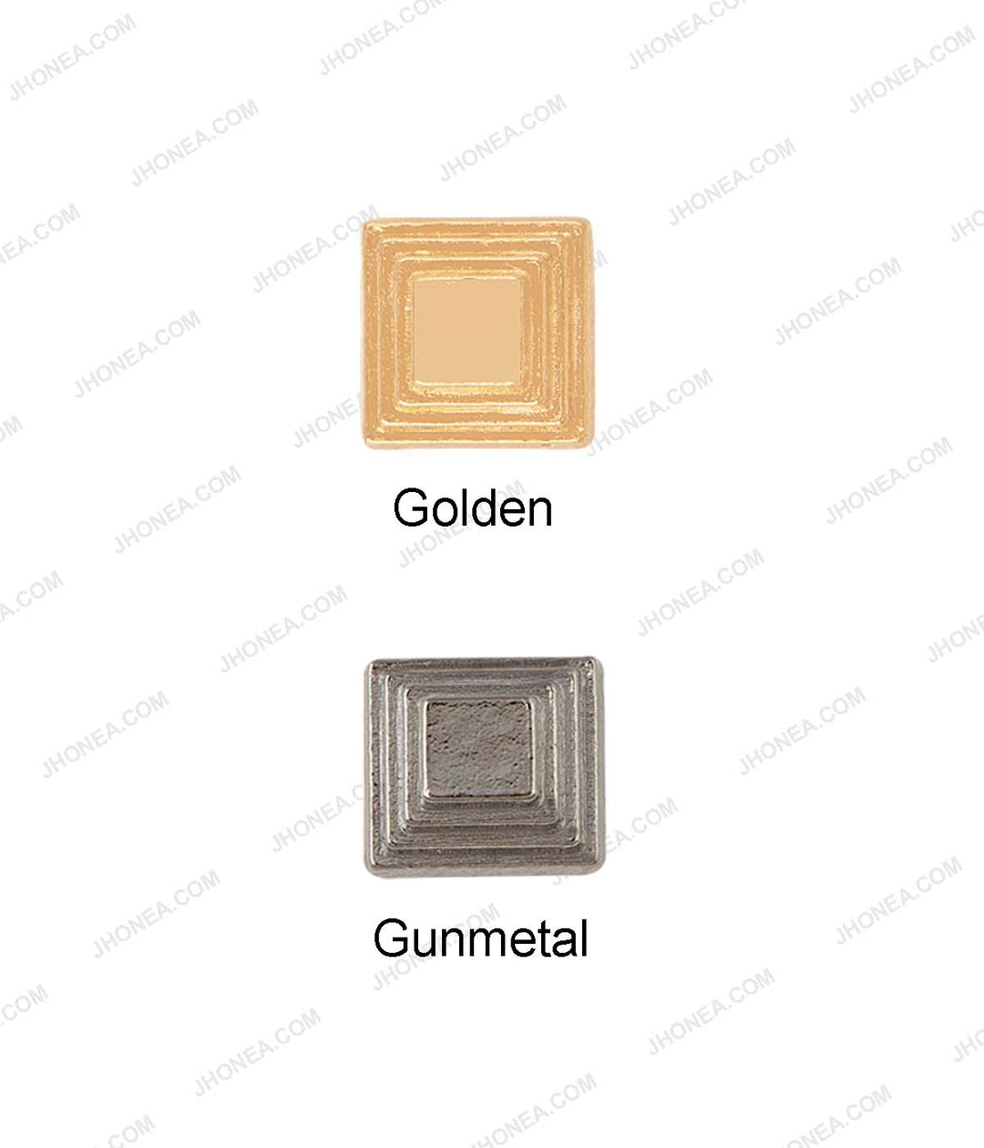 Western Style Square Shape Blocks Structure Studs in Golden & Gunmetal Color for Suits