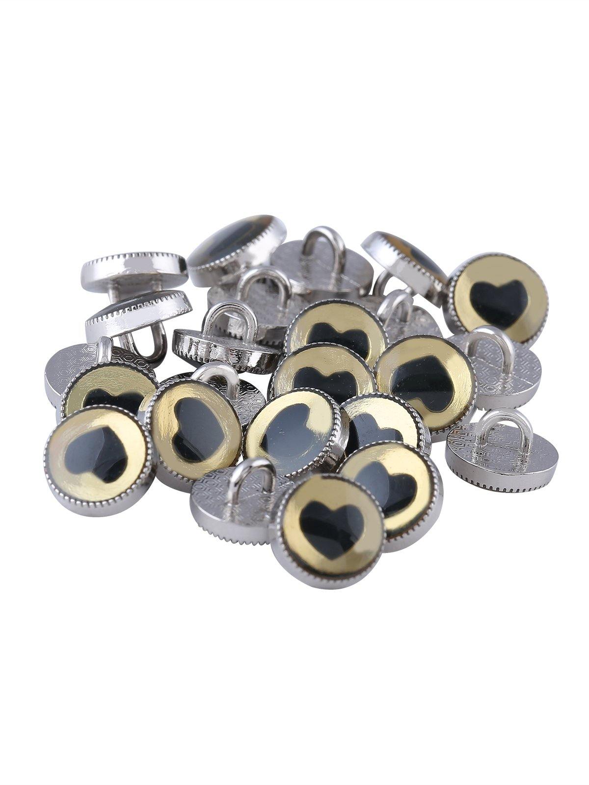 Classy Round Shape Lamination Lucite Metal Button - Jhonea Accessories