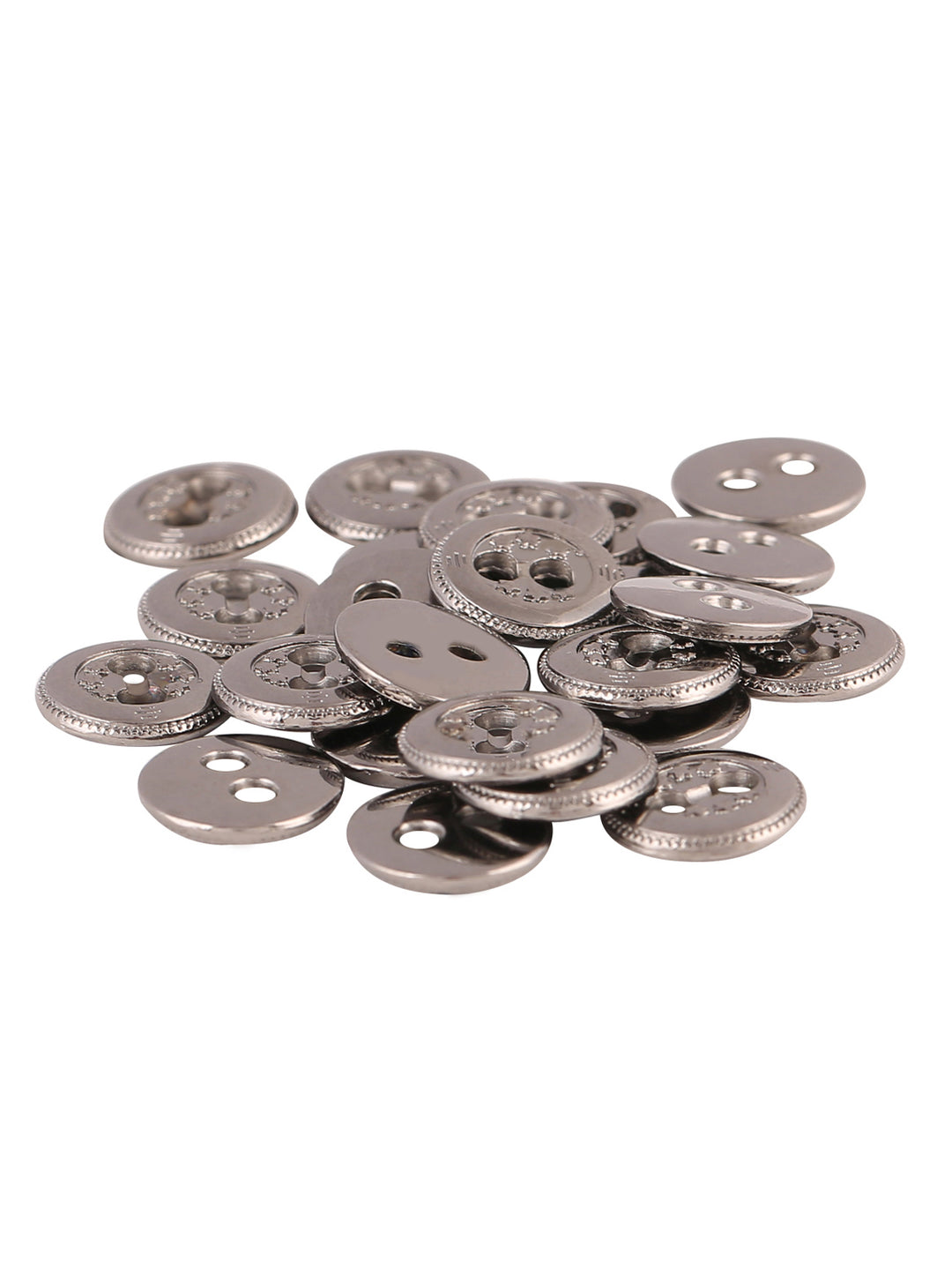 Premium Round Shape Stars Engraved 2-Hole Metal Buttons