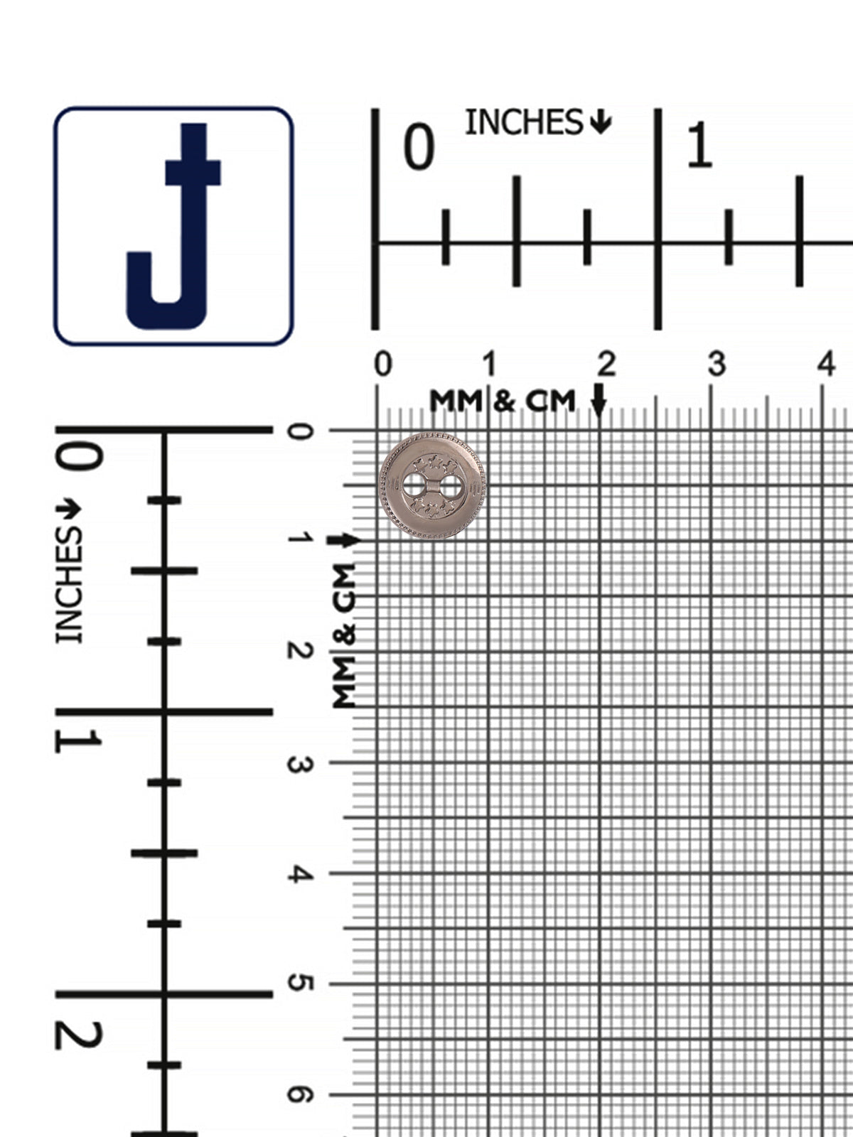 Premium Round Shape Stars Engraved 2-Hole Metal Buttons