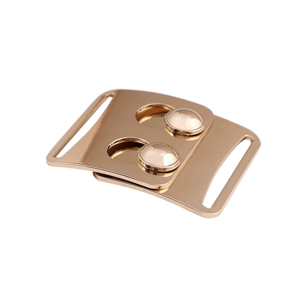 Designer Ladies Clasp Belt Buckle in Shiny Gold & Shiny Black Nickel