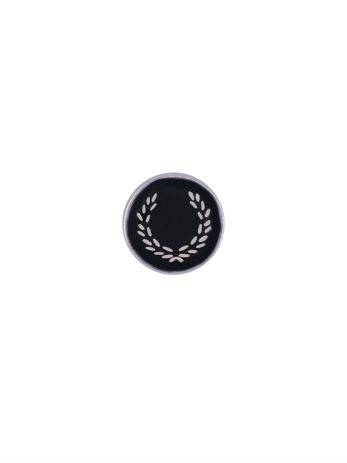Silver with Black Color Classy Round Shape Wreath Design Lamination Lucite Button