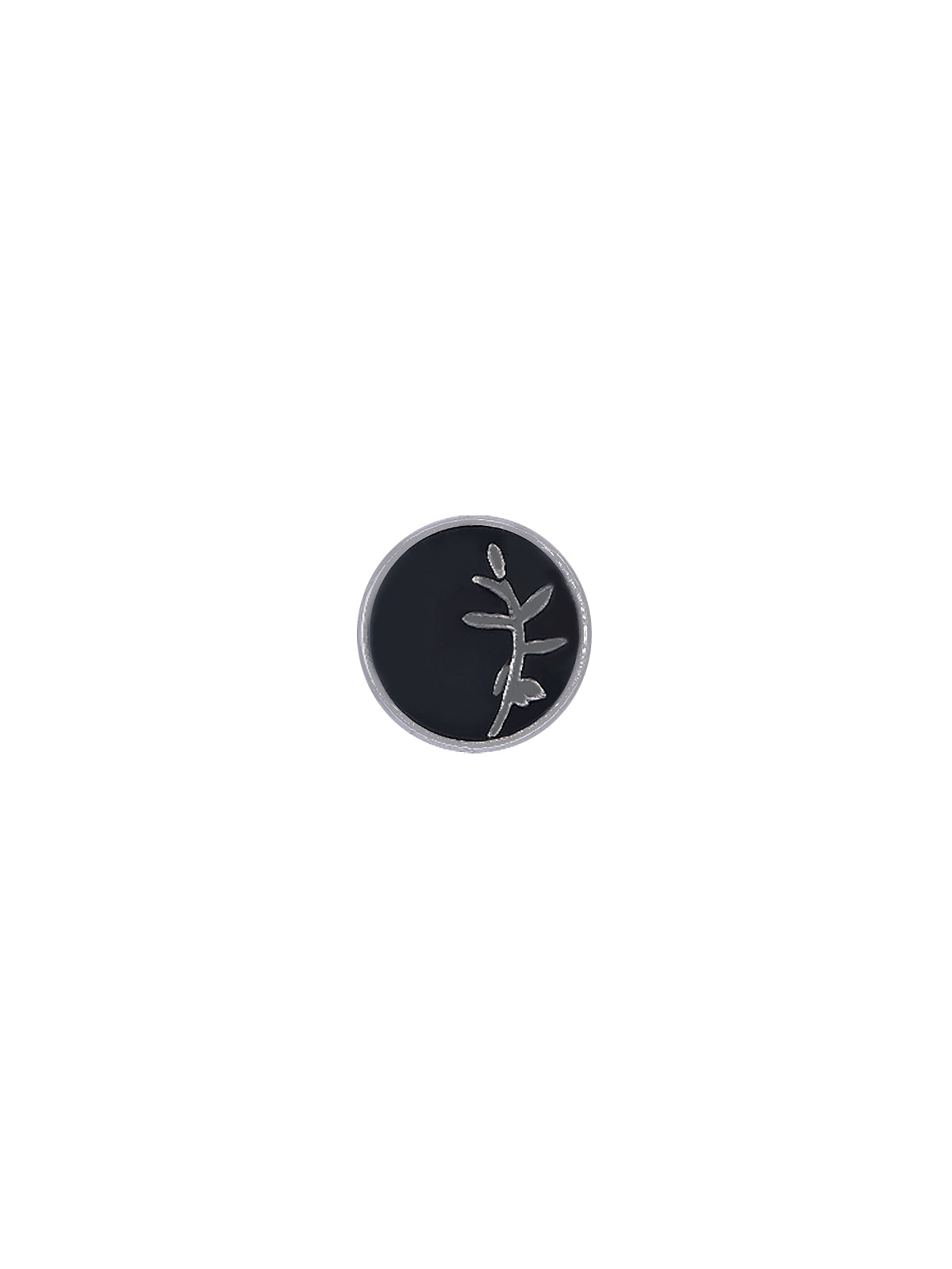 Classy Silver with Black Lamination Metal Button