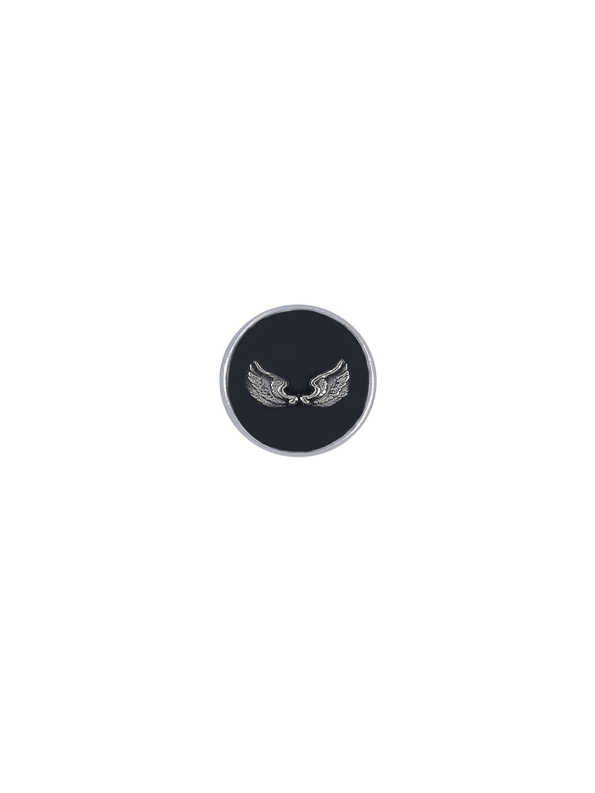Classy Silver with Black Lamination Shank Metal Button